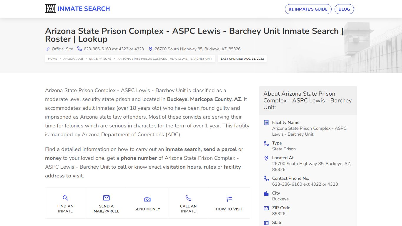 ASPC Lewis - Inmate Search